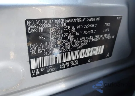 2022 Toyota Rav4 Xle from USA, damaged, VIN 2T3P1RFV6NC257767